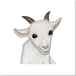 Cute Goat Drawing Posters and Art